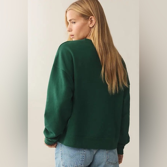 Anthropologie Maeve x Jordan Nickson Green Happy Hour Sweatshirt Size XL - Picture 10 of 10